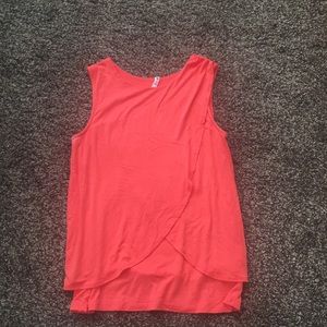 Coral Pink Tulip Layered Top - Small
